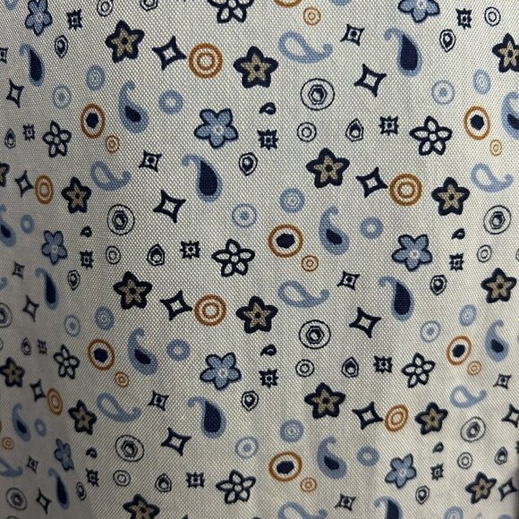 Visconti Black Blue Floral Stars Long Sleeve Button Down Shirt Flip Cuff Size XL - Picture 10 of 10